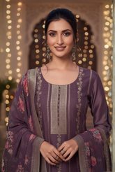 Dusty Silk Kurta with Banarasi Border