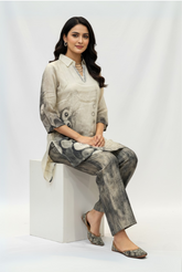 Contemporary Printed Grey Coord Set