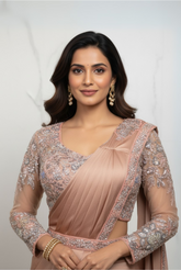 Exquisite Rose Gold Saree