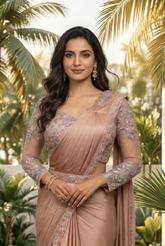 Exquisite Rose Gold Saree
