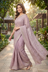 Ethereal Embroidered Georgette Saree