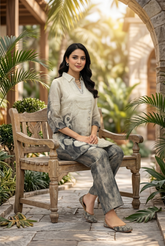 Contemporary Printed Grey Coord Set