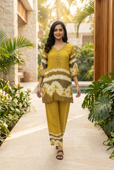 Chic Tie-Dye Yellow Coord Set