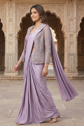 Luxe Embellished Jacket Saree