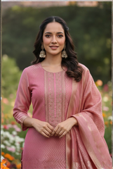 Dusty Rose Silk Suit
