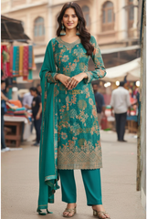Elegant Floral Unstitched Suit Set