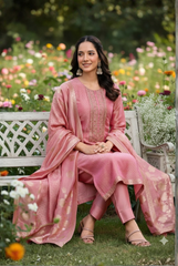 Dusty Rose Silk Suit