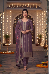 Sophisticated Suit with Floral Dupatta