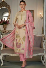 Elegant Floral Woven Suit