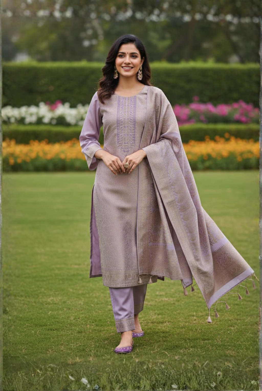 Regal Suit with Pure Banglory Silk Jacquard Dupatta