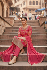 Elegant Floral Unstitched Kurta Set