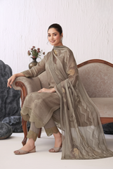 Textured Suit with Abstract Florals