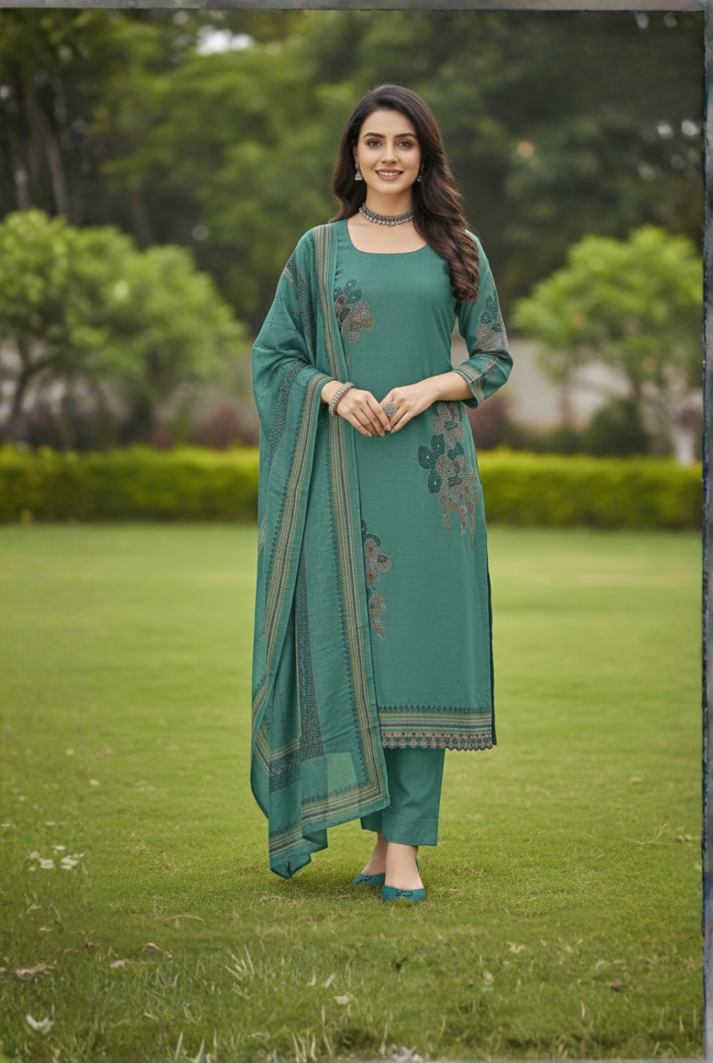 The Teal Heritage Print Ensemble