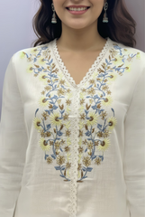 Embroidered Off-White Coord Set