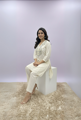 Embroidered Off-White Coord Set