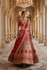 The Regal Crimson Bridal Lehenga