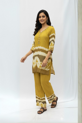 Chic Tie-Dye Yellow Coord Set