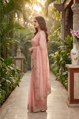 Ethereal Peach Saree