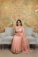 Ethereal Peach Saree