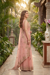Ethereal Peach Saree