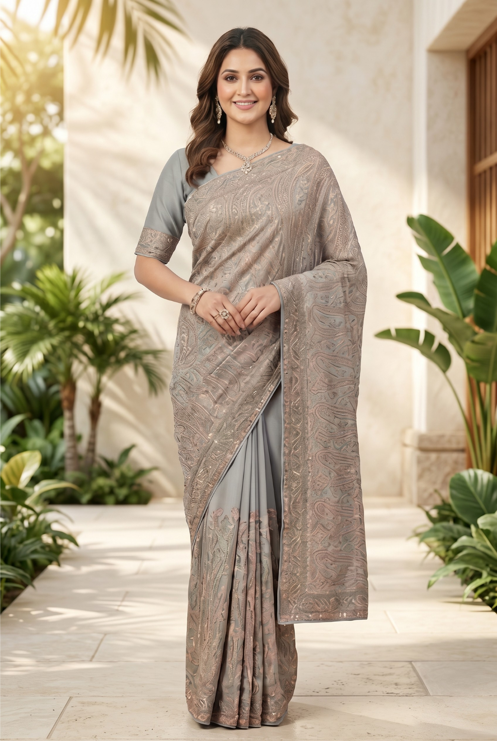 Mystique Paisley Embroidered Saree
