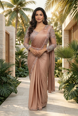 Exquisite Rose Gold Saree