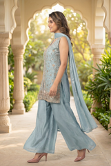 Serene Chinon Georgette Palazzo Suit Set