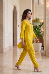 Radiant Mustard Embroidered Co-Ord Set