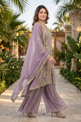 Ethereal Georgette Zari Embroidered Palazzo Suit Set