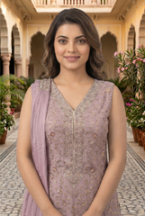 Embroidered Chinon Georgette Palazzo Set