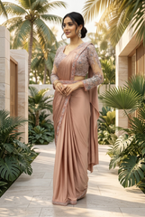 Exquisite Rose Gold Saree