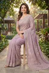 Ethereal Embroidered Georgette Saree