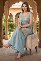 Serene Chinon Georgette Palazzo Suit Set