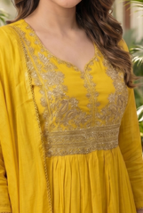 Radiant Sunshine Yellow Embroidered Anarkali Suit Set