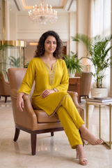 Radiant Mustard Embroidered Co-Ord Set