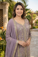 Ethereal Georgette Zari Embroidered Palazzo Suit Set