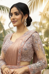 Exquisite Rose Gold Saree