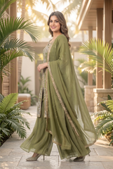 Floral Embroidered Georgette Sharara Suit Set
