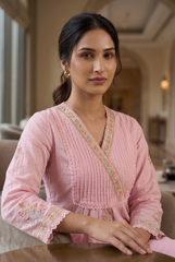The 'Rosé Bloom' Embroidered Pintuck Set