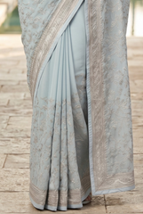 Ethereal Zari Embroidered Georgette Saree