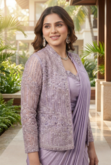 Luxe Embellished Jacket Saree