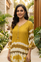 Chic Tie-Dye Yellow Coord Set