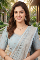 Ethereal Zari Embroidered Georgette Saree