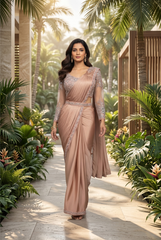 Exquisite Rose Gold Saree