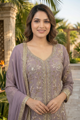 Ethereal Georgette Zari Embroidered Palazzo Suit Set