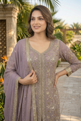 Ethereal Georgette Zari Embroidered Palazzo Suit Set