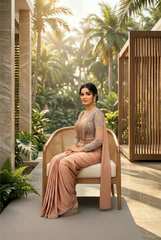 Exquisite Rose Gold Saree