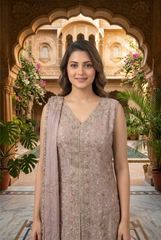 Embroidered Chinon Georgette Palazzo Suit Set