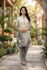 Contemporary Printed Grey Coord Set