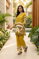 Chic Tie-Dye Yellow Coord Set